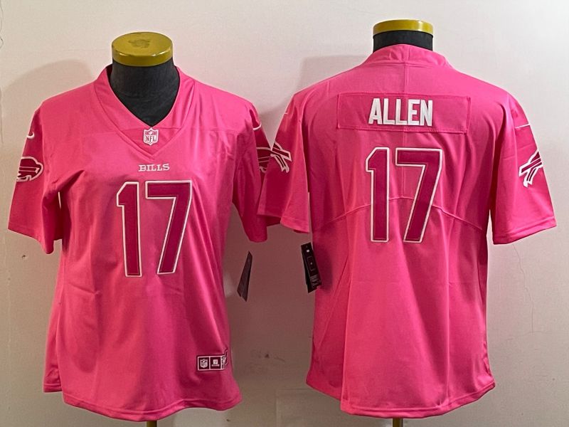 Youth Buffalo Bills 17 Allen Pink 2024 Nike Limited NFL Jersey style 2